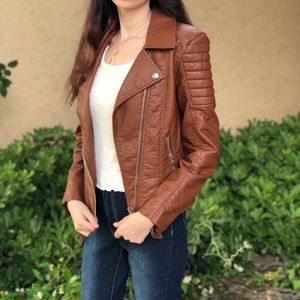 forever 21 brown leather jacket
